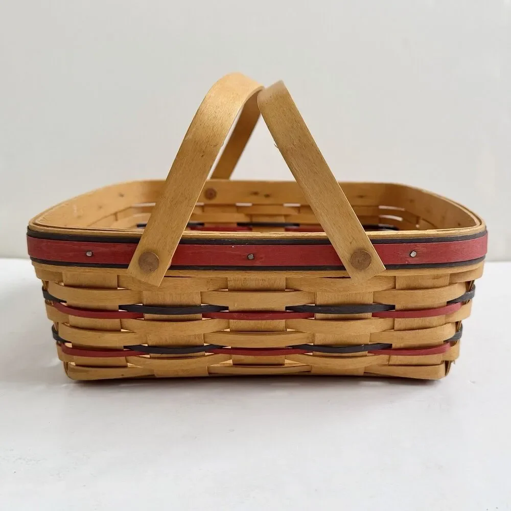 1997 Longaberger All American Pie Basket Patriotic Woven Wood - Picture 2 of 11